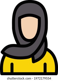 female vector line colour icon