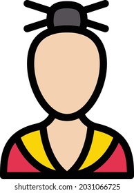 female vector line colour icon