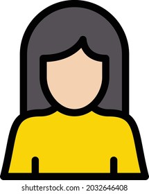 female vector line colour icon