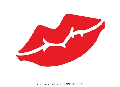 Female vector lips icon