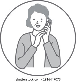 Female vector making a call