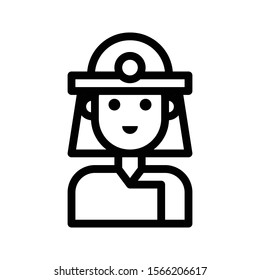female vector thin line icon 