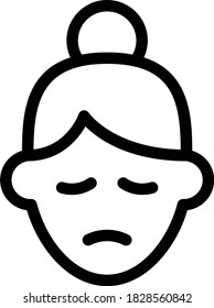 female vector thin line icon 