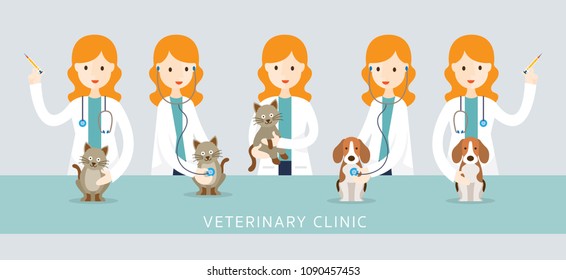 Female Veterinarian Checkups Pets