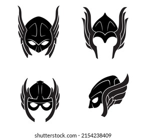 Female Viking Winged Helm Design Set