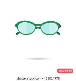 Female vision glasses color flat icon