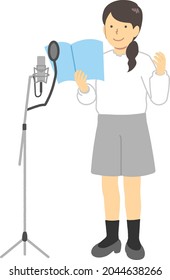 Female voice actor illustration : Occupation