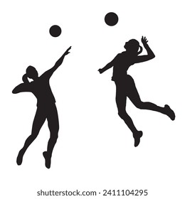 Female Volleyball Player Art Silhouette