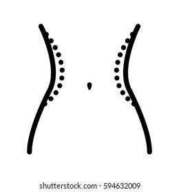 Female waist with surgery lines