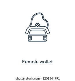 Female wallet concept line icon. Linear Female wallet concept outline symbol design. This simple element illustration can be used for web and mobile UI/UX.