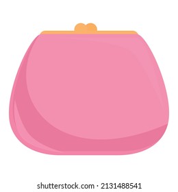 Female wallet icon cartoon vector. Purse money. Coin bag