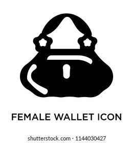Female wallet icon vector isolated on white background for your web and mobile app design, Female wallet logo concept