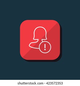 Female warn user icon