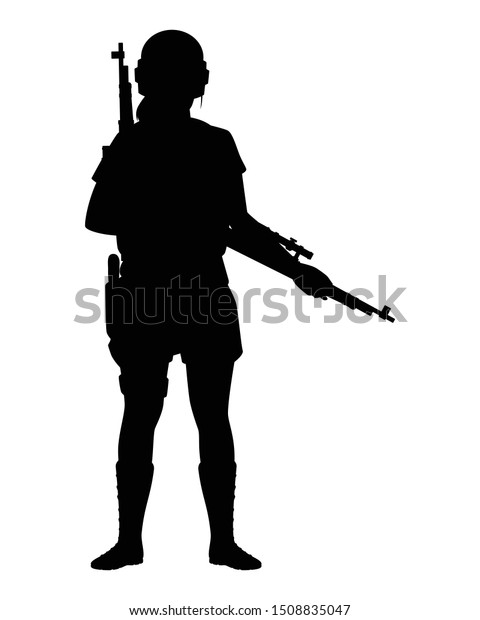 Female Warrior Her Weapon Silhouette Vector Stock Vector (Royalty Free ...