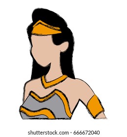 female warrior with tiara suit halloween people