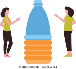 Female with water gallon Vector Illustration that can be easily modified or edit

