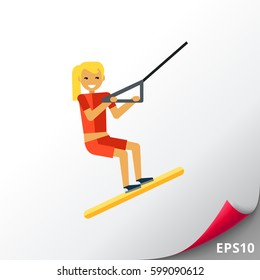 Female Water Skier Icon