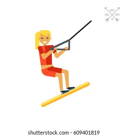 Female Water Skier Icon