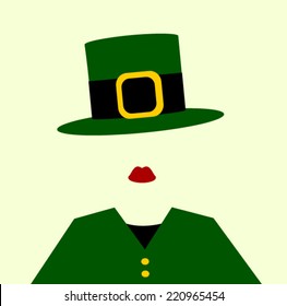 female wearing irish hat and suit