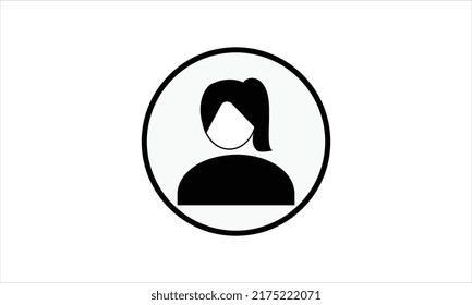  Señal web femenina, objeto de arte plano.  Ilustración vectorial.