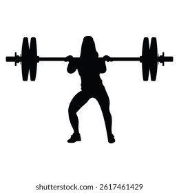 Female Weight lifting vector Silhouette