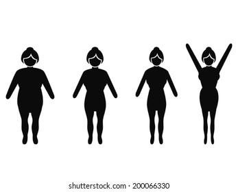 female weight loss silhouettes