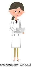 The female of the white coat,Laptop