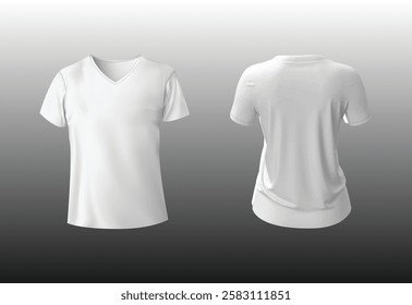 Female White T-Shirt Back and Front Mockup Free Download