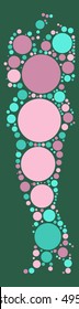 Female white-collar workers shape vector design by color point

