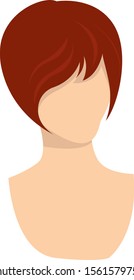 Female wig, illustration, vector on white background.