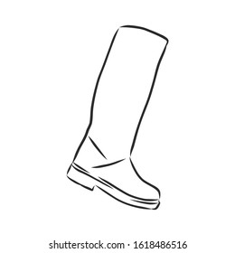 Female winter boots, vector sketch illustration 