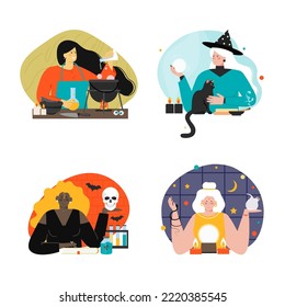 Juego de vectores para brujas y adivinas