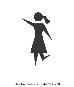 Female and woman concept represented by pictogram icon. Isolated and flat illustration