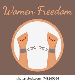 Female Woman Feminism Protest. Flat vector illustration