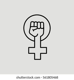 Female Woman Feminism Protest Hand Icon