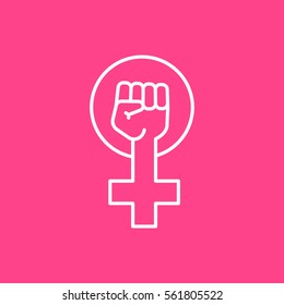 Female Woman Feminism Protest Hand Icon