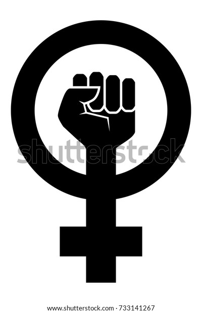 Female Woman Feminism Protest Hand Icon Stock Vector Royalty Free 733141267 9109