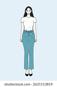 mulher Jeans modelo ilustração