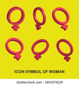 Female, Woman Symbol. Gender And Sexual Orientation Icon Or Sign 3D Concept