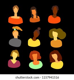 Female women color icon set