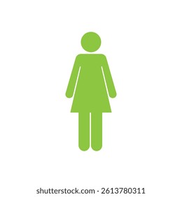 female, women, girl symbol green color icon vector