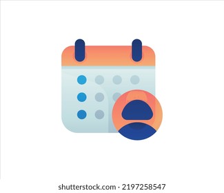 female work schedule calendar Icon Vector Template