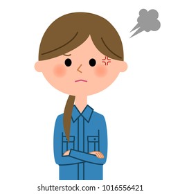 Female worker, Anger