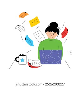 Female worker feeling burden to collect online orders, online orders burden