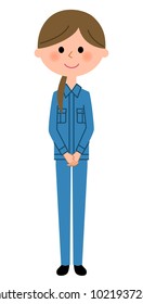 Female worker, Greeting