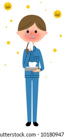 Female worker, Hay fever
