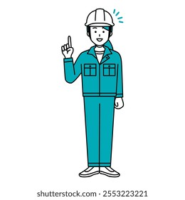 Female worker with an idea (full body)