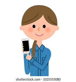 Female worker, Smart phone
