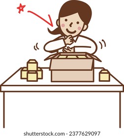 A female worker smiles in front of the product.