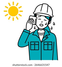 Female worker suffering from heatstroke